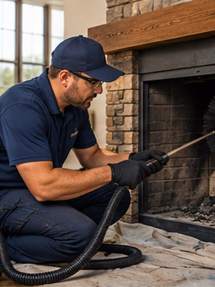 About Pro Apex Chimney LLC – Chimney technician performing residential chimney maintenance